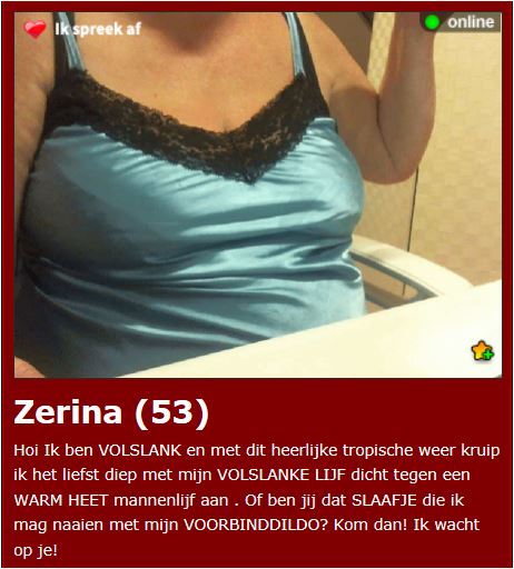 Zerina (53) uit Assen zoekt afspraken
