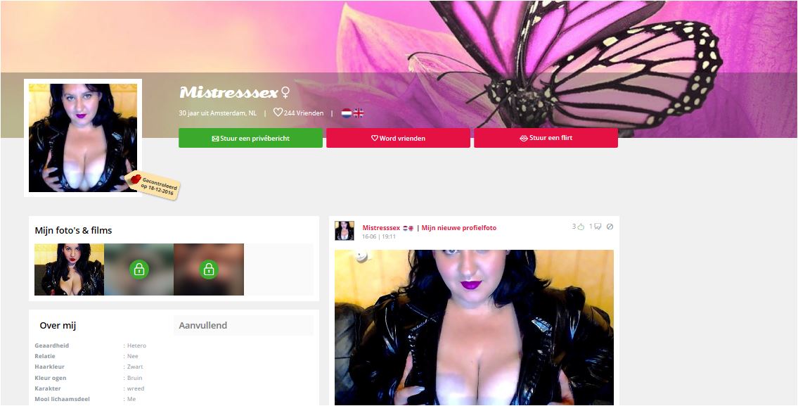 Wat dacht je van deze Mistress uit Amsterdam?