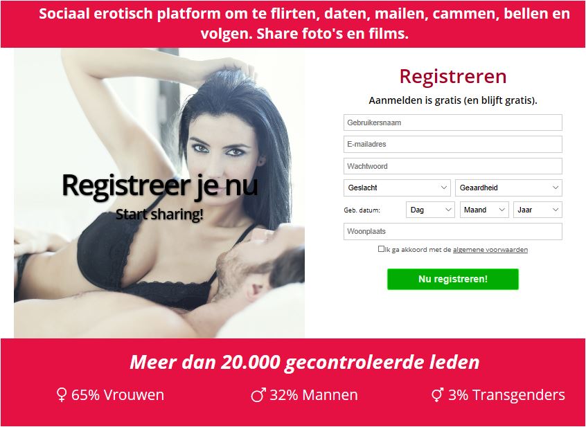Hier vindt je alleen 100% echte contacten.                            
