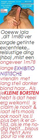 Ben jij +- 1M78 EXHIBITIONISTISCHE VROUW, met LANG steil donker haar /