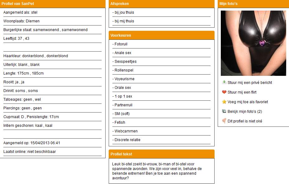 Stel (Diemen) zoekt man/ vrouw/ stel                               .