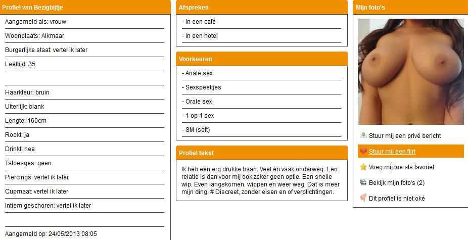Discreet, zonder eisen en of verplichtingen…..snelle wip            