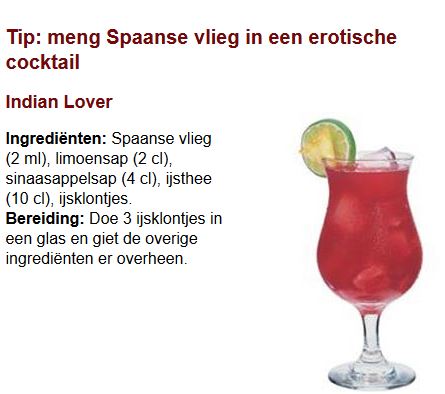 Spaanse vlieg geeft u lust      .