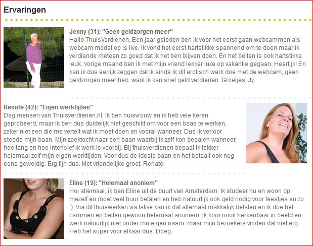 Thuis (werken wanneer jij dat wil) geld verdienen met je webcam of tel