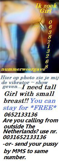 Jij LANGE VROUW..KLEINE BORSTEN..?? Ik kan je ongeveer op filmpje late