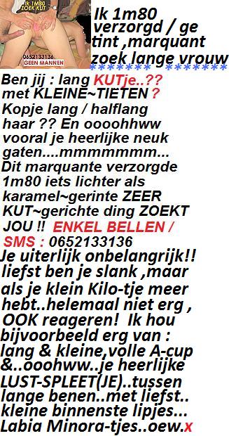 Ben je vrouw? slank/klein Kilo-tje meer..? Zin in verzorgd 1m80 verzet